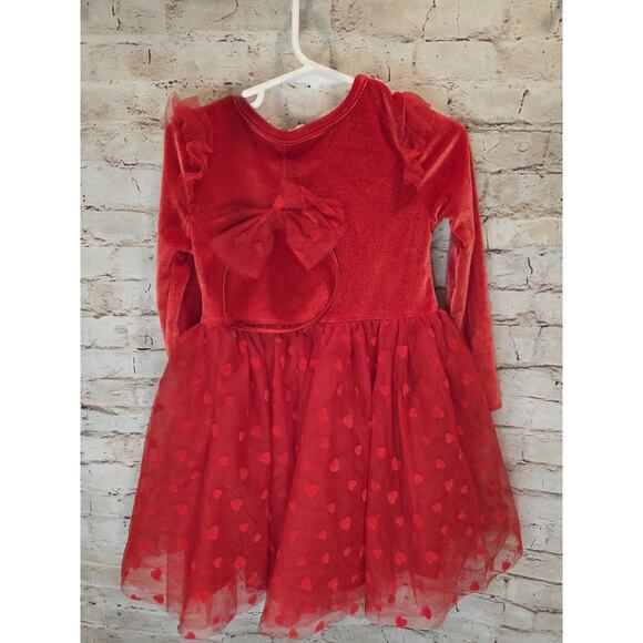 Btween 2 Piece Girl Holiday Dress Size 4T Christmas Dress NWoT Red Tutu Headband - Picture 3 of 4